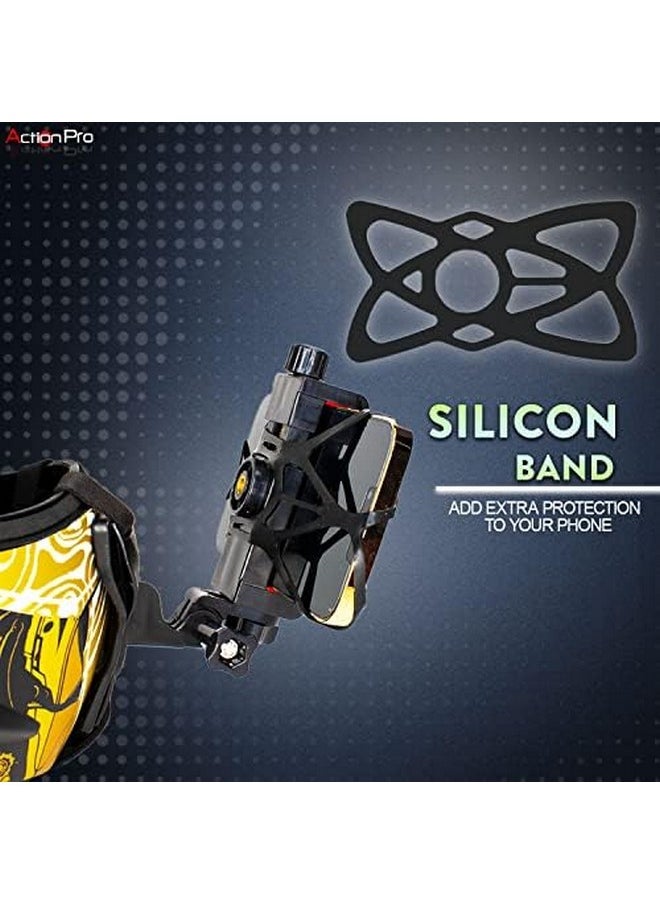 Pro Made In India Helmet Chin Strap Mount Compatible For Mobile Gopro-13/12/11/10/9/8/7/6/5/4/3+/3 /Sjcam/Dji Insta-360 X3