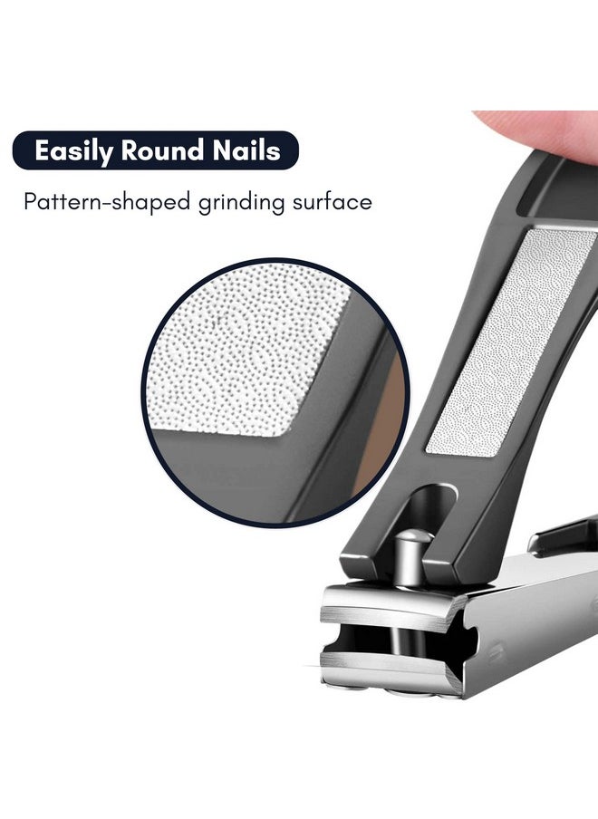 Beauté Secrets 3 Pieces Nail Cutter Set with Nail Catcher No Splash Fingernail Clippers Toenail Clippers with Nail File, Stainless Steel Nail Cutter for Men and Women