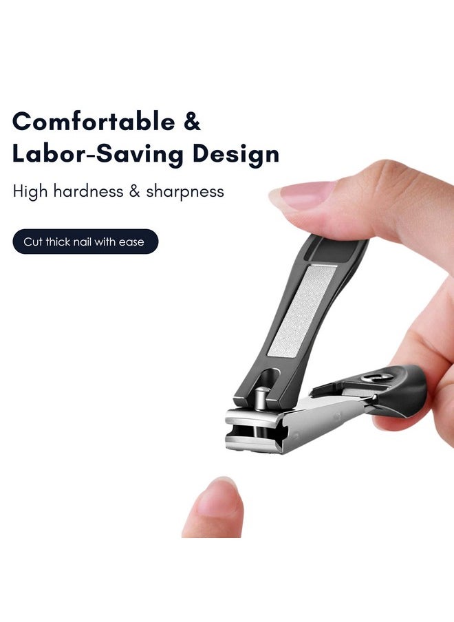 Beauté Secrets 3 Pieces Nail Cutter Set with Nail Catcher No Splash Fingernail Clippers Toenail Clippers with Nail File, Stainless Steel Nail Cutter for Men and Women