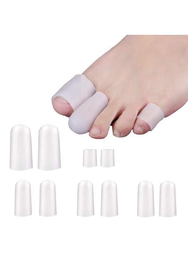 MAYCREATE® 10Pcs Soft Gel Toes Protector Toe Separator for Women Men, Protective Toe Caps Sleeves Tube Guards for the Recovery of Corns, Blisters, Hammer Toes, Toenails Missing/Ingrown