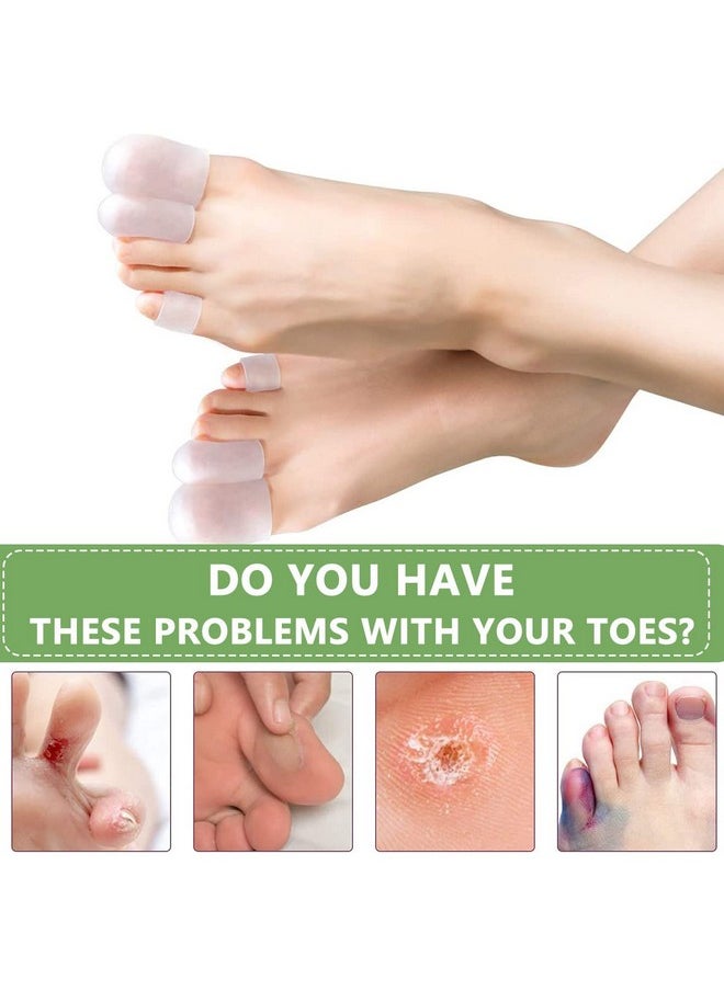 MAYCREATE® 10Pcs Soft Gel Toes Protector Toe Separator for Women Men, Protective Toe Caps Sleeves Tube Guards for the Recovery of Corns, Blisters, Hammer Toes, Toenails Missing/Ingrown
