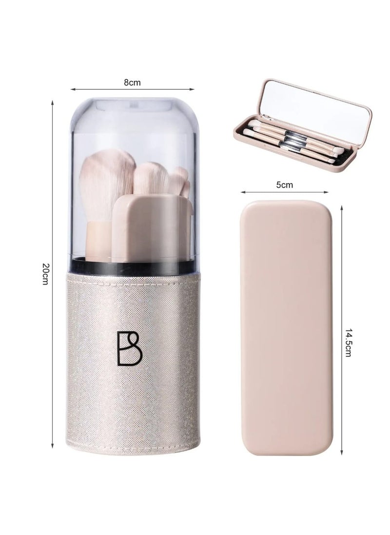 11 Pcs Makeup Brushes Travel Set, Portable Double Ended Eyeshadow Brush, Face Cosmetic Makeup Brushes Set