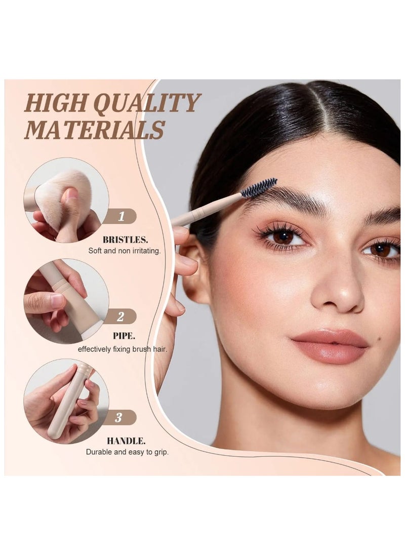 11 Pcs Makeup Brushes Travel Set, Portable Double Ended Eyeshadow Brush, Face Cosmetic Makeup Brushes Set