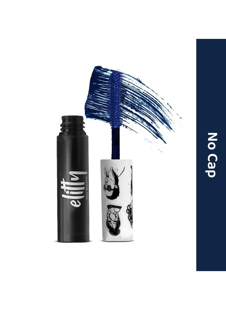 Pop Colored Lush Lashes Mascara - No Cap (Blue), Waterproof, Smudge proof, Curling and lengthening, Infused with Witch Hazel and Almond Oil, Vegan & Cruelty Free -5 ML Each