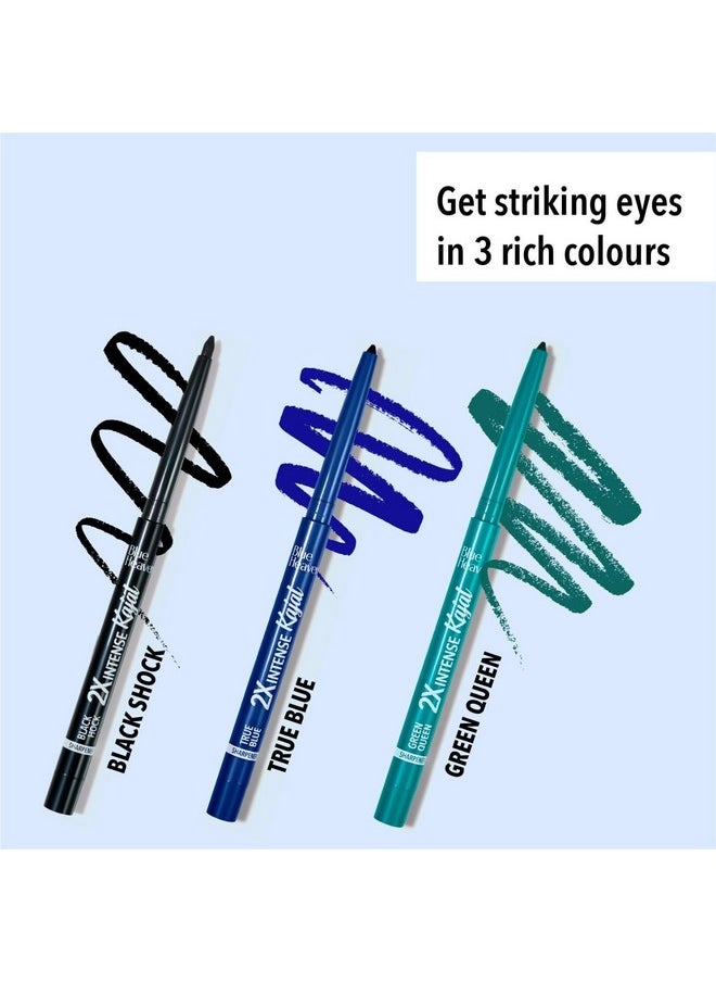 Blue Heaven Combo Of 3 Pcs Soft Kajal Pencil (Black), Soft Kajal Pencil (Blue) & Soft Kajal Pencil (Green) Matte Finish, Multicolor