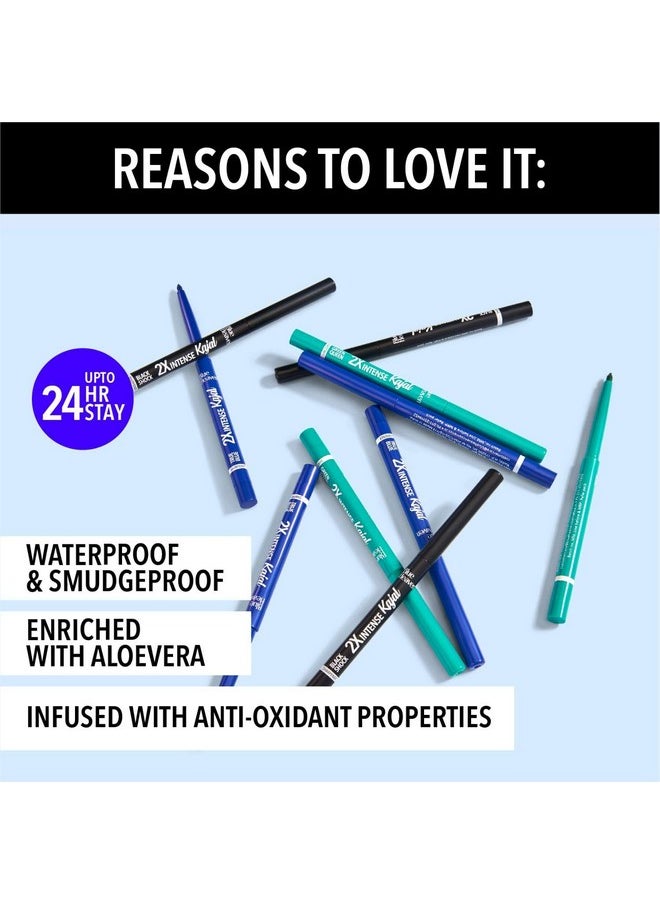 Blue Heaven Combo Of 3 Pcs Soft Kajal Pencil (Black), Soft Kajal Pencil (Blue) & Soft Kajal Pencil (Green) Matte Finish, Multicolor