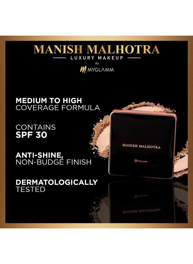 MyGlamm Manish Malhotra Beauty Skin Awakening Compact Powder - Warm Bronze - 9gm | For Medium To Dark Skin | Medium Coverage With SPF 30 | Matte Finish, Water-Resistant|All Skin Type
