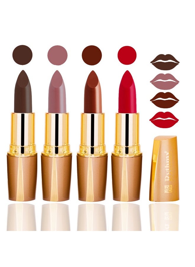 Rythmx Creamy Matte Lipsticks, 4 Gm (Combo of 4)