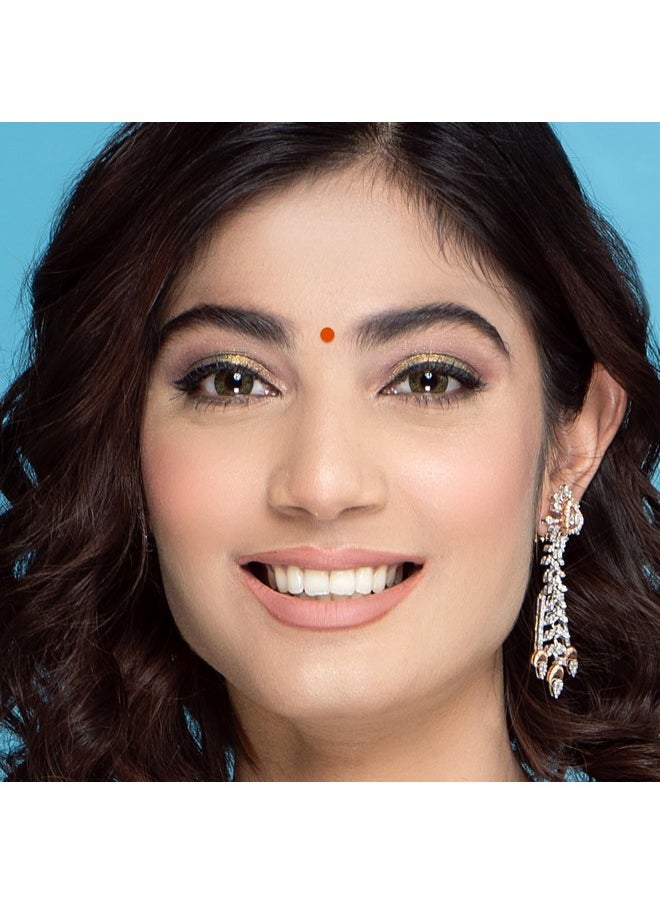 Bindiful Dailywear Velvet Orange Round Bindis for Women (3mm) (bf211) (Pack of 10)