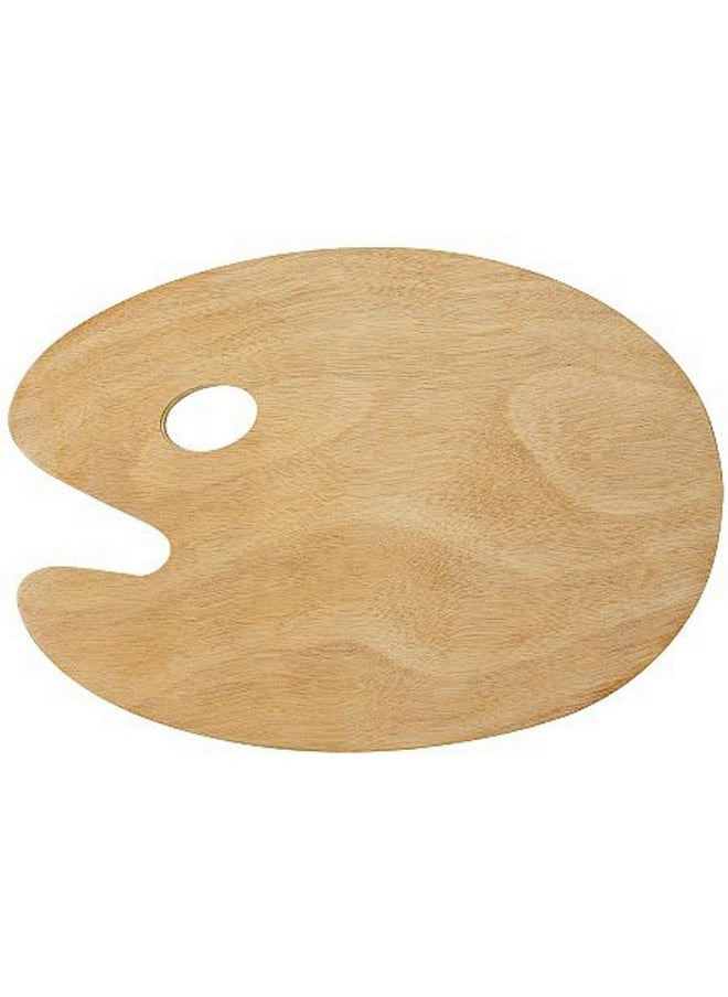 Brustro Kidney Shaped Plain Wooden Palette | 40 x 30 cm | Comfortable Thumb Grip, Ergonomic Design, Suitable for Watercolour, Oils, Acrylics, Tempera, Poster Paints, Artists, Professional, Ametures