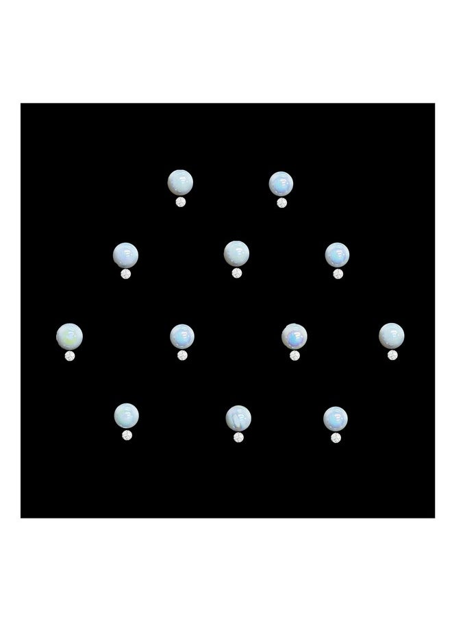 Comet Busters Beautiful White Round Pearl Bindis for Women (4 mm) (BIN2116)