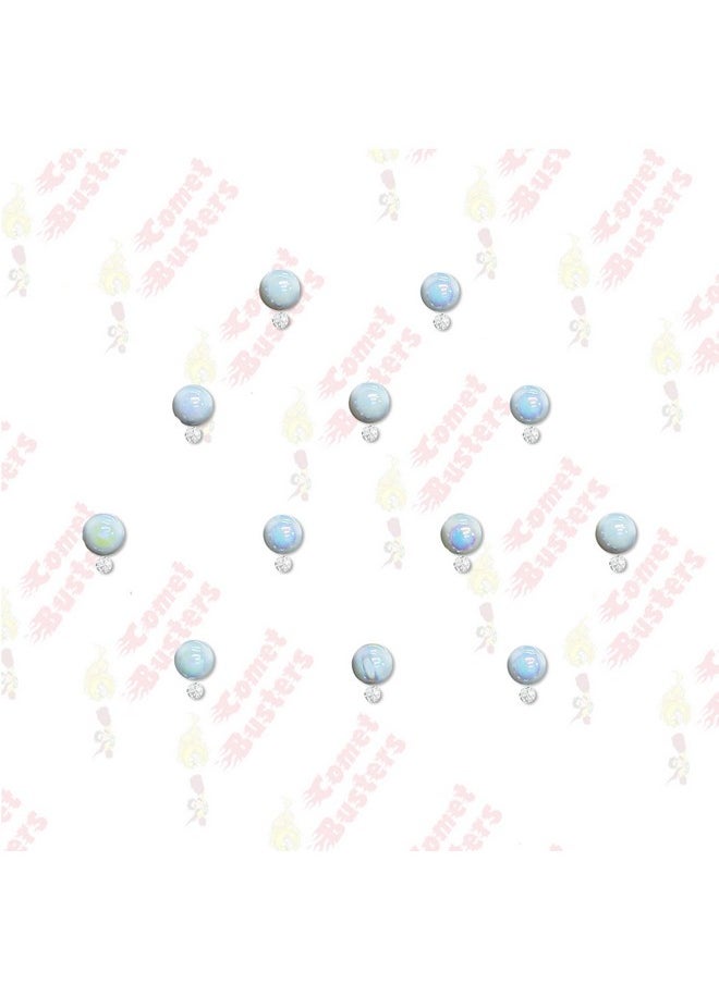 Comet Busters Beautiful White Round Pearl Bindis for Women (4 mm) (BIN2116)