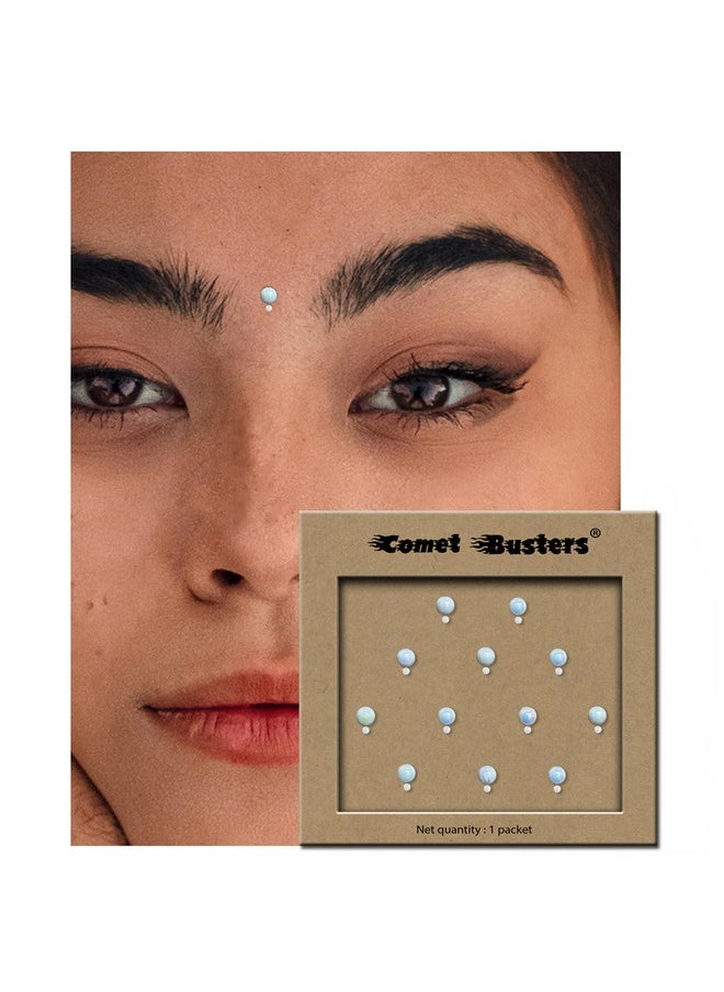 Comet Busters Beautiful White Round Pearl Bindis for Women (4 mm) (BIN2116)