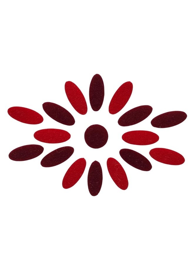 Comet Busters Handcrafted Maroon and Red Oval Velvet Bindis (BIN1878) (11 mm)