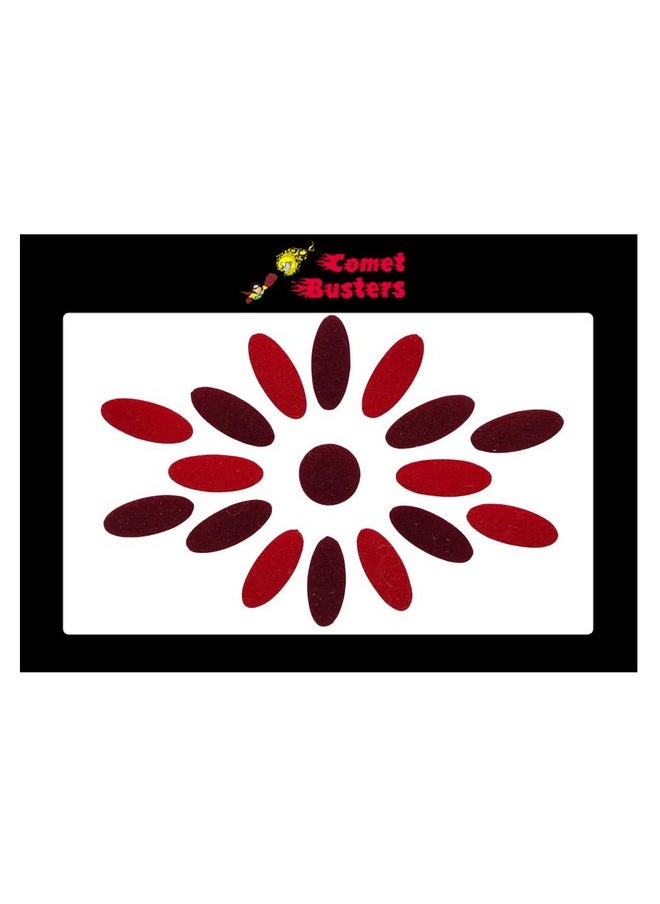 Comet Busters Handcrafted Maroon and Red Oval Velvet Bindis (BIN1878) (11 mm)