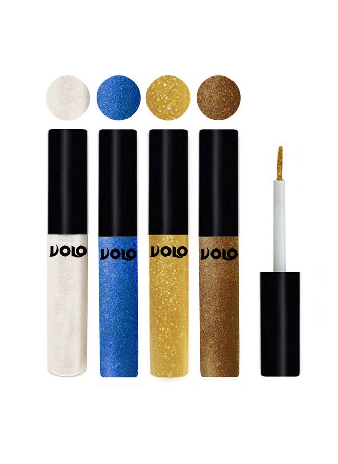 Volo WATERPROOF GLITTER EYE LINER(White, Sky Blue, Light Golden, Copper)