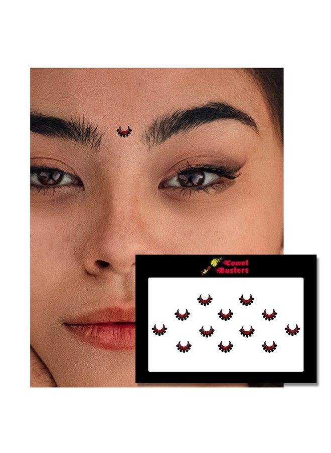 Comet Busters Moon Shaped Maroon Bindi (7mm) (BIN527)