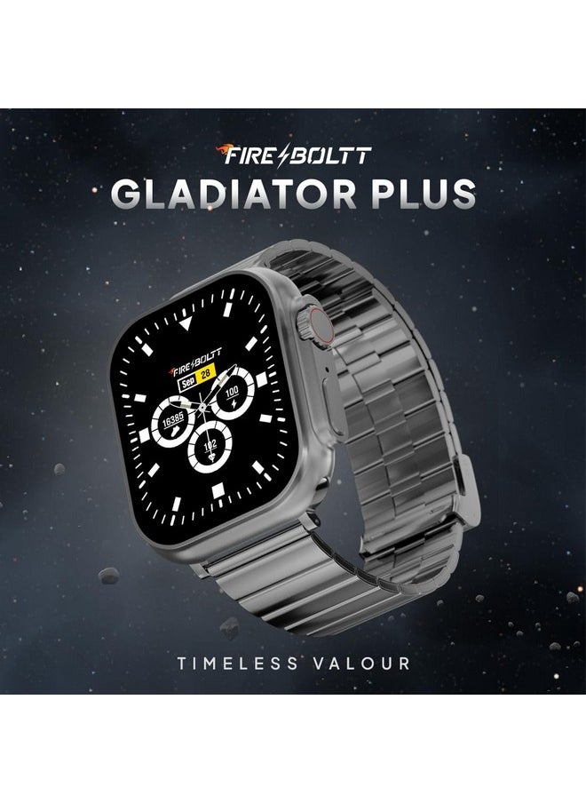 Fire-Boltt Gladiator + 1.96” AMOLED Display Luxury Smartwatch, Rotating Crown, 115+ Sports Modes & Bluetooth Calling, AI Voice Assistant, Gaming