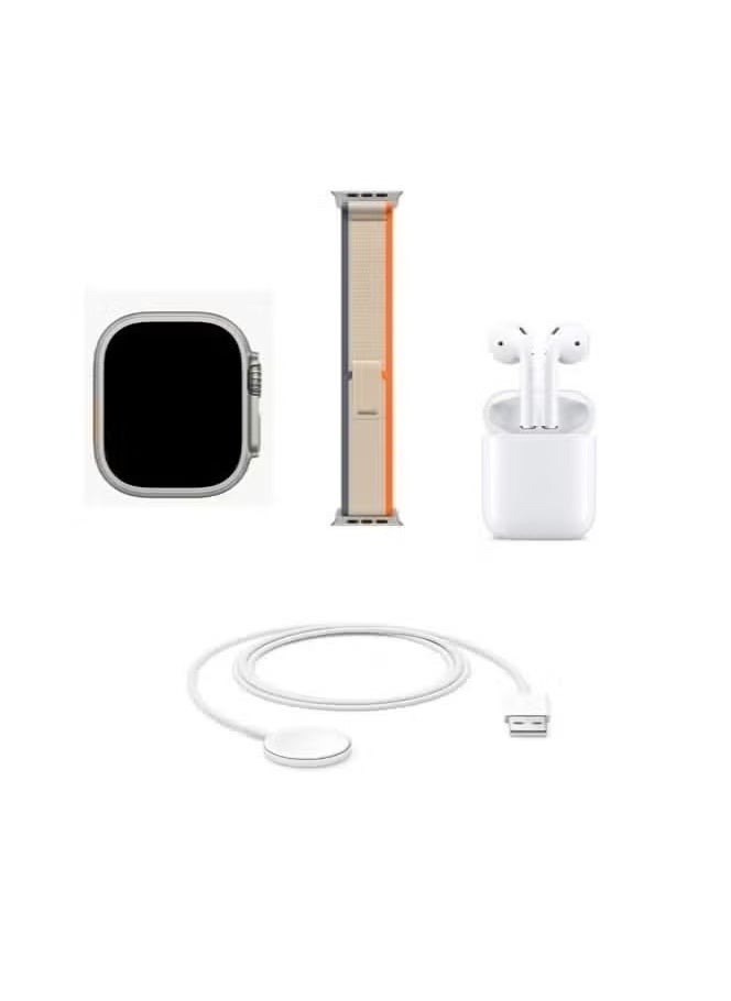 Smart Duo Smart Watch with AMOLED Display, Bluetooth Earphone & Wireless Charger – All-in-One Smartwear for Health Monitoring, Connectivity, and Convenience – Fitness Tracker, Sleep Monitoring, Music & Call Control