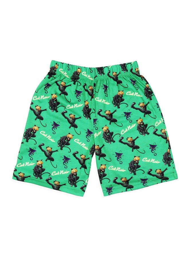 INTIMO Miraculous: Tales of Ladybug & Cat Noir Boys' Character Sleep Pajama Set Shorts (4/5)