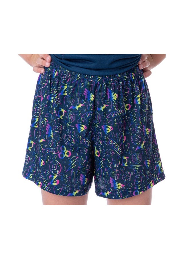 DC Comics Girls' Super Hero Girls Character Sleep Pajama Set Short (7/8) Blue