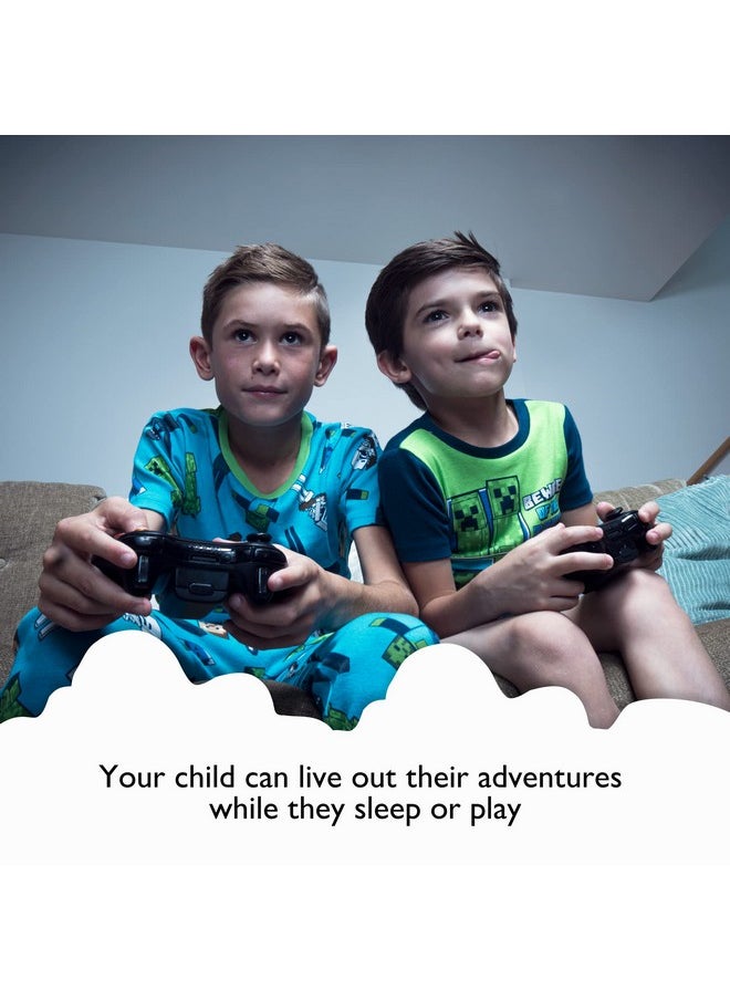Minecraft Boys' 6-Piece Snug-fit Cotton Pajama Set, Soft & Cute for Kids, Blue, 10