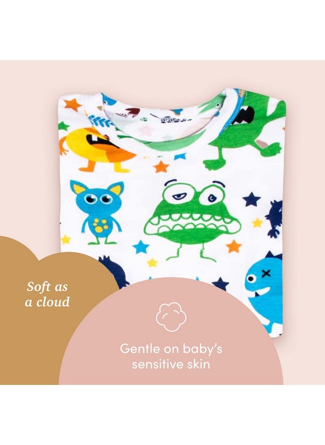 SleepingBaby Pajama T-shirt and Pants Set - Blue Monster - 24 Months