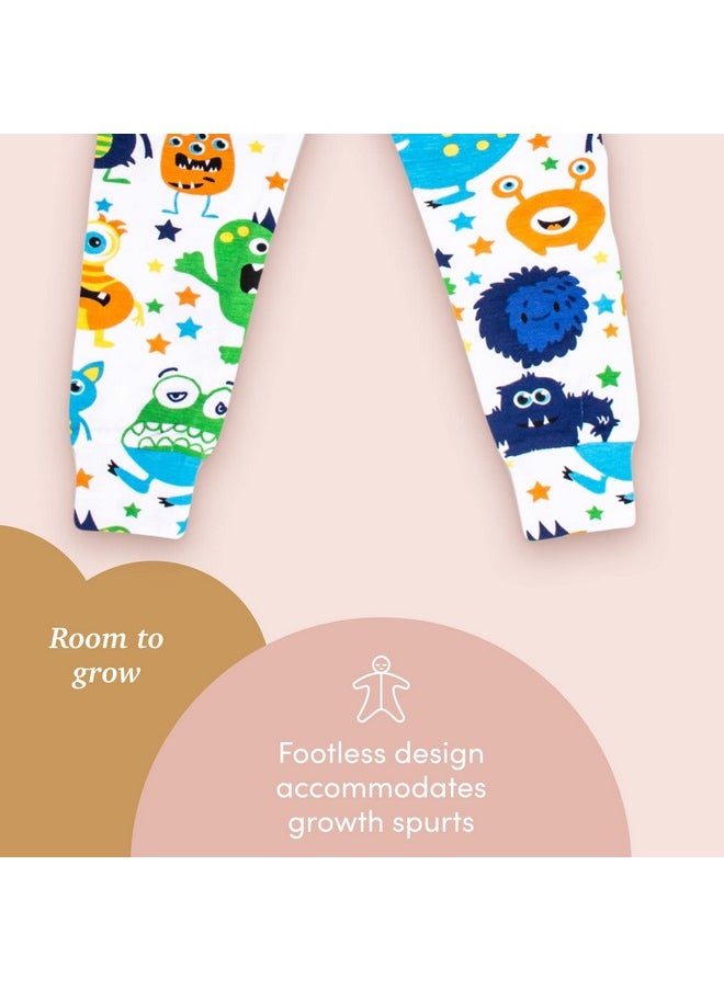 SleepingBaby Pajama T-shirt and Pants Set - Blue Monster - 24 Months