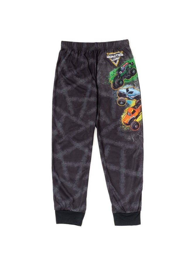 Monster Jam Megalodon El Toro Loco Grave Digger Toddler Boys Pajama Shirt Pants Black 3T