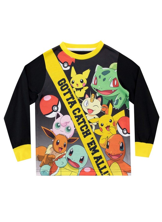 Pokemon Boys Pajamas Size 7 Black