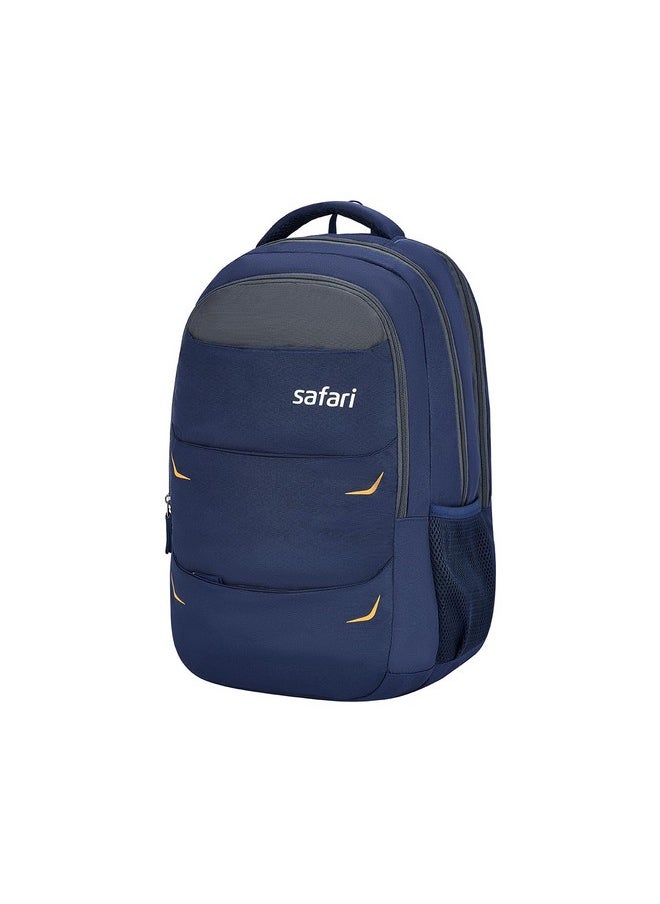 Safari Omega Pro 35L Laptop Backpack with Raincover, 3 compartments, bottle holder, organizer, school bag for boys and girls, college bag for women and men, office bag, travel bag, Color- Blue