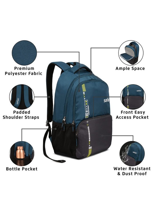 Safari Quill Laptop Backpack 26 Ltrs Water Resistant Fabric - Blue, L (QUILL19CBBLU)