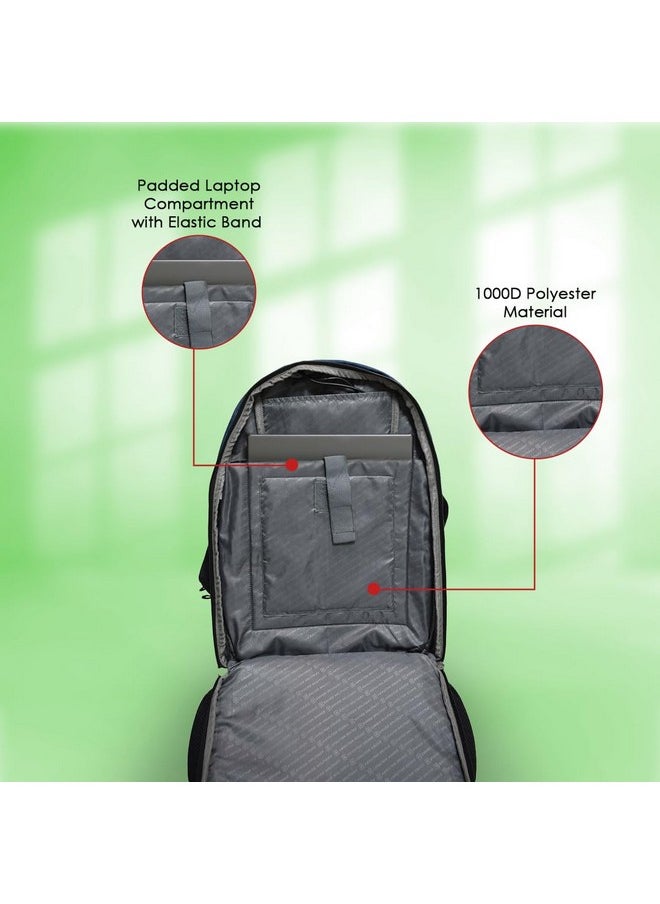 Swiss Military Laptop Backpack with USB Charging Port/Aux Port, Breathable EVA back, Water & Wear Resistant, Travel Backpack for Men, Women, Kids | Bagpacker Bag for Men, 31 liters, Black & Red, 1
