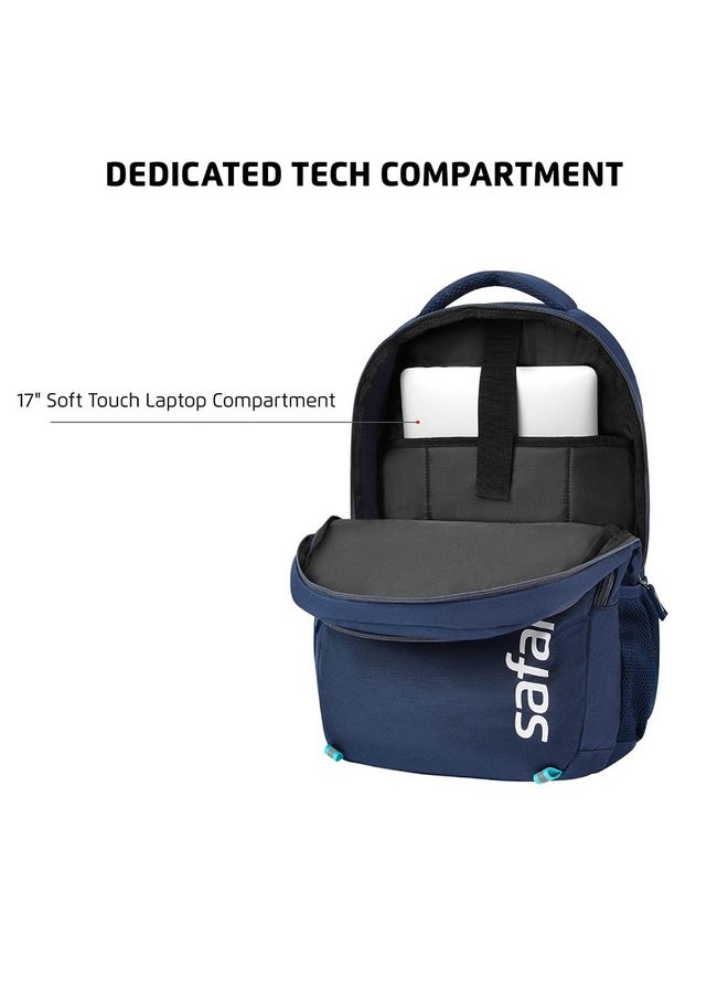 Safari Surge Laptop Bag, 30 Ltrs, 2 compartments, 2 front smart organizers, Water Resistant, College Bag For Men & Women, School Bags for Boys & Girls, Laptop/Office Backpack for Men & Women, Blue