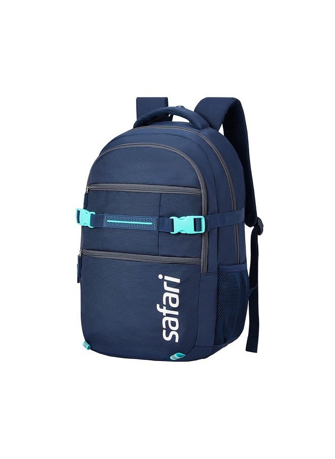 Safari Surge Laptop Bag, 30 Ltrs, 2 compartments, 2 front smart organizers, Water Resistant, College Bag For Men & Women, School Bags for Boys & Girls, Laptop/Office Backpack for Men & Women, Blue