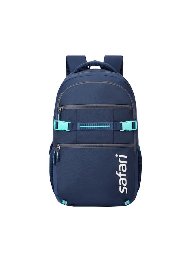 Safari Surge Laptop Bag, 30 Ltrs, 2 compartments, 2 front smart organizers, Water Resistant, College Bag For Men & Women, School Bags for Boys & Girls, Laptop/Office Backpack for Men & Women, Blue