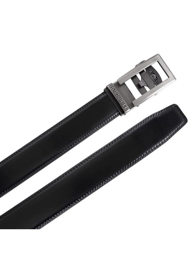 HORNBULL Riga Black Leather Belt for Men | Mens Belt Autolock | Formal and Casual Leather Belt