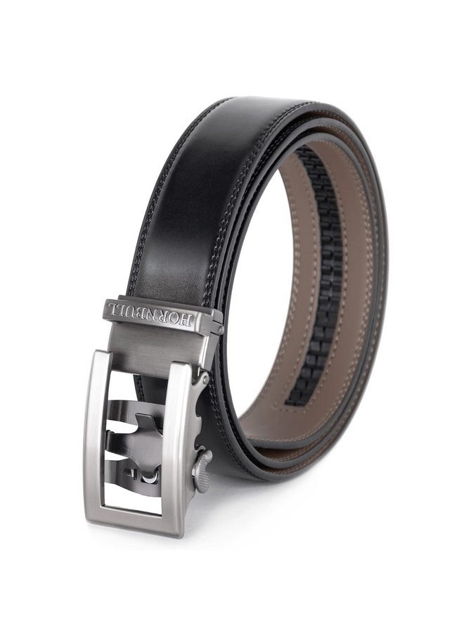 HORNBULL Riga Black Leather Belt for Men | Mens Belt Autolock | Formal and Casual Leather Belt