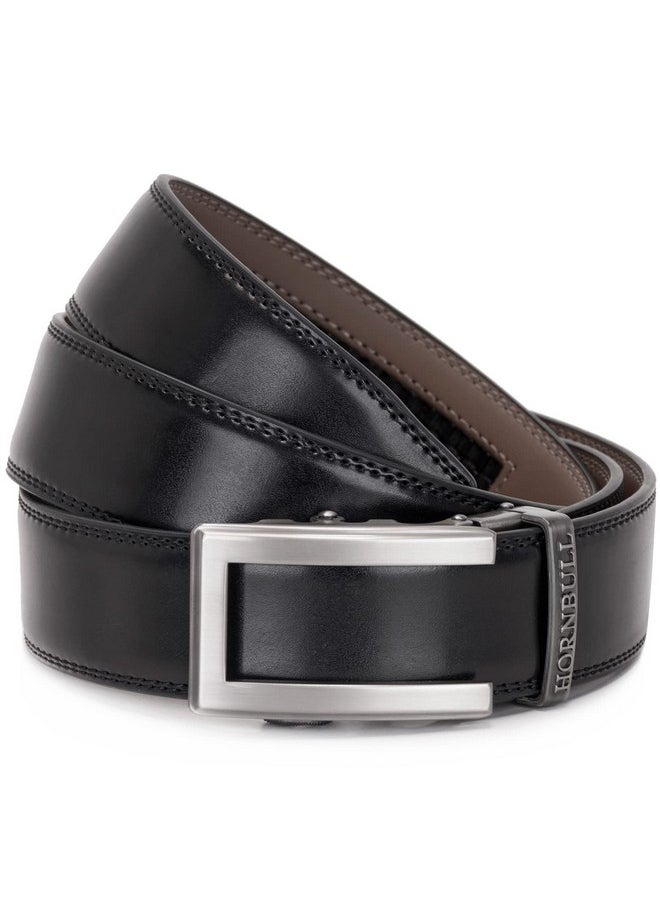 HORNBULL Riga Black Leather Belt for Men | Mens Belt Autolock | Formal and Casual Leather Belt