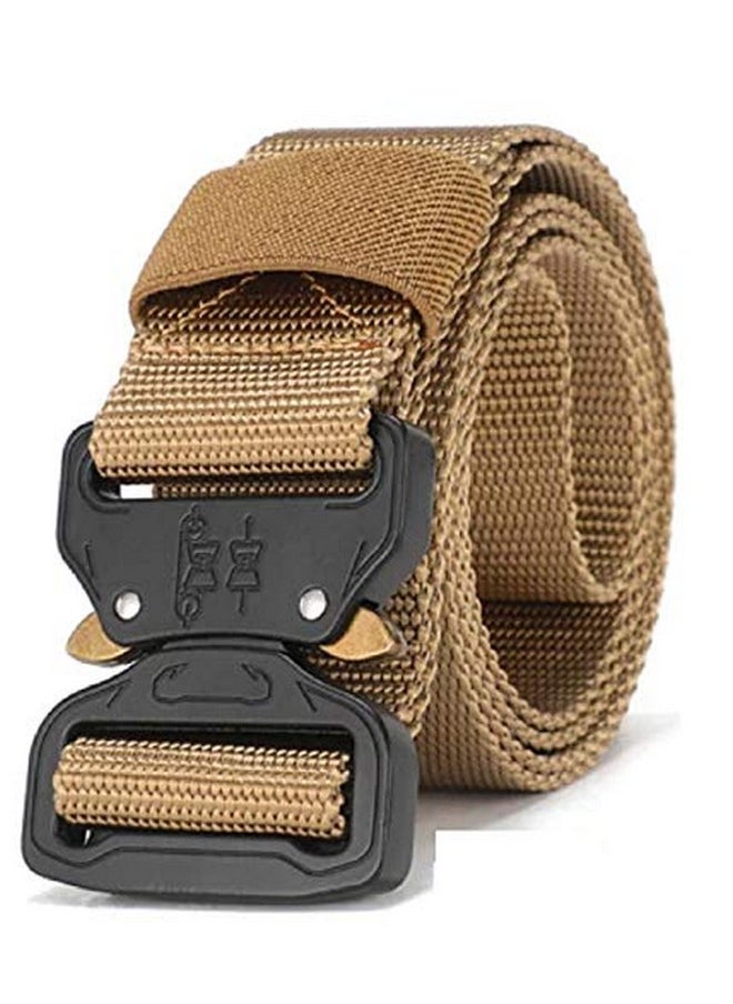 Contacts Men's Synthetic Quick Release Buckle Nylon Belt (Free Size-Beige)…