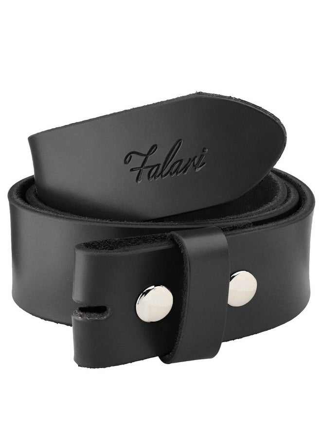 Falari Replacement Genuine Leather Belt Strap Without Buckle Snap on Strap 1.5