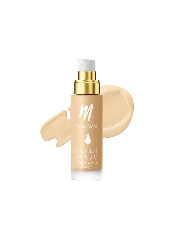 MyGlamm Super Serum Foundation - 102N Lightful, 33 gm | Liquid Foundation with Hyaluronic Acid | 8 Hr+ Long Lasting & Hydrating Foundation with SPF 30