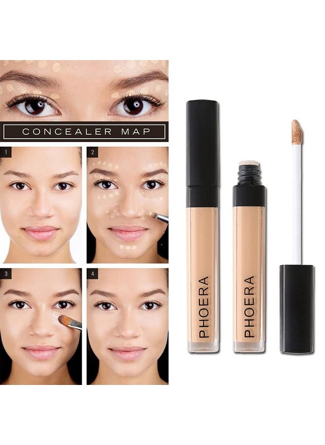 PHOERA Liquid Concealer,Full Coverage Concealer,Multi-Use Makeup Concealer for Acne,Dark Circles,Tattoo,Freckles,High Adherence Hydrating Face Concealer for Women Mens(102# NEUTRAL)