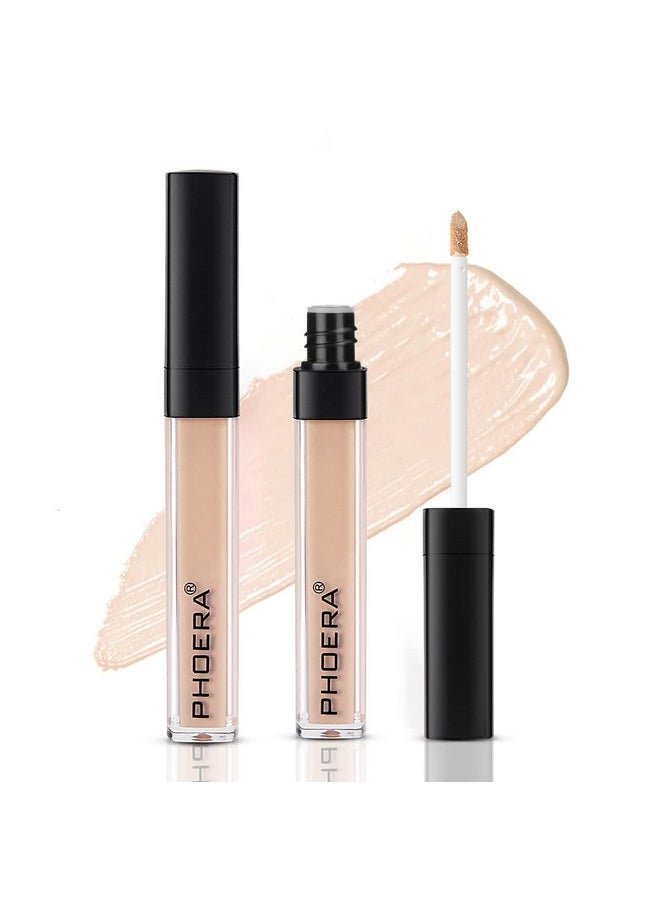 PHOERA Liquid Concealer,Full Coverage Concealer,Multi-Use Makeup Concealer for Acne,Dark Circles,Tattoo,Freckles,High Adherence Hydrating Face Concealer for Women Mens(102# NEUTRAL)