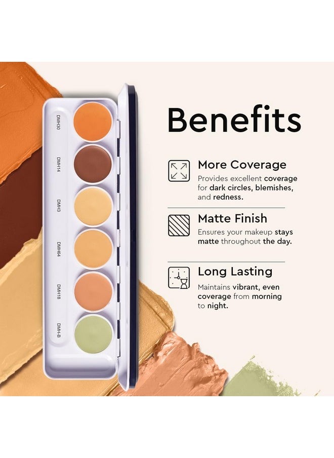 C2P Pro Foundation for Face Makeup, Ultra HD 6 in 1 Camouflage Concealer Corrector Palette | Waterproof, Long Lasting & Full Coverage for Oily Skin | Dermashield Must Have Makeup Palette - 21g