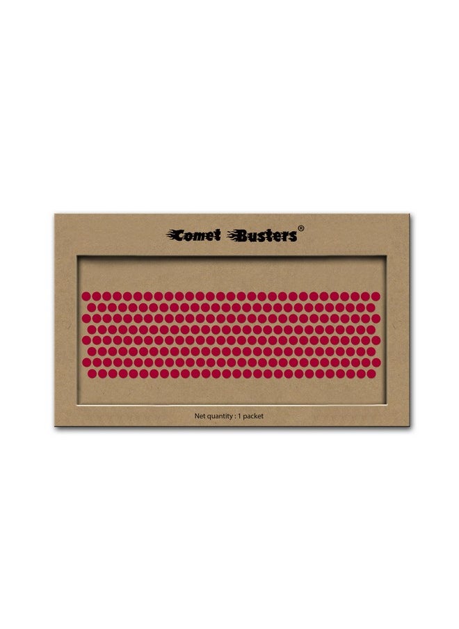 Comet Busters Beautiful Handcrafted Round Red Velvet Bindis (4 mm) (BIN2076)