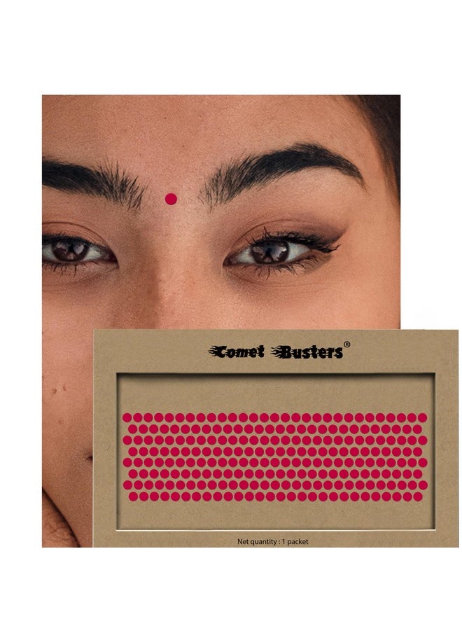 Comet Busters Beautiful Handcrafted Round Red Velvet Bindis (4 mm) (BIN2076)