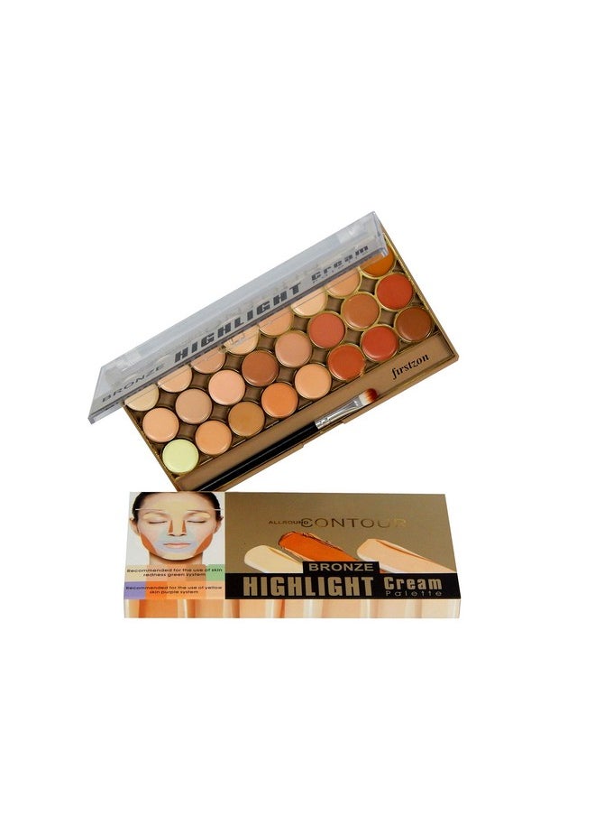 Professional Bronze Highlight Cream Palette Radiant Natural 24 Concealer