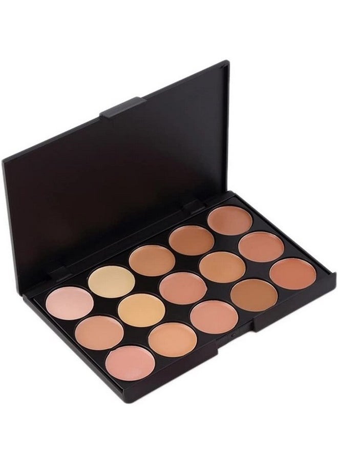 Beauty 15 Colours Contour Face Cream Concealer Camouflage Makeup Palette Contouring Kit + 1 Pcs Makeup Brush + 1 Sponge Puff