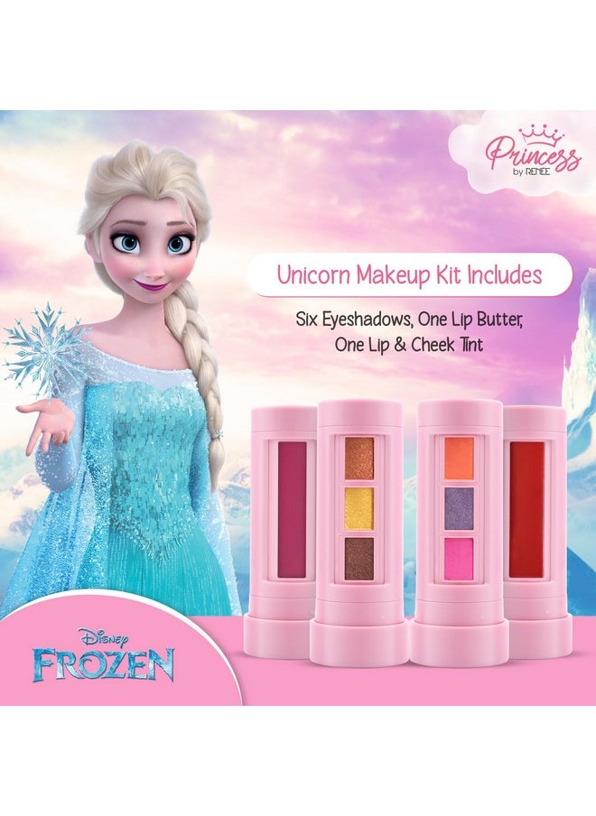 Y Frozen Princess By Renee Unicorn Makeup Kit Elsa 7.4 Gm, Pre-Teen Girls, Includes 2 Matte, 4 Shimmer Eyeshadows, Lip Butter, Lip & Cheek Tint, Compact & Travel Friendly, Cruelty-Free & Vegan